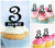 TA1098 Number Three Kuchenaufsätze Hochzeit Geburtsta Acryl Cupcake Kuchen Topper für Kuchen Party Dekor 10 Stück