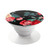 S3112 Rose Floral Pattern Black Grafik Ringhalter und PopSockets
