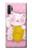 S3025 Pink Maneki Neko Lucky Cat Hülle Schutzhülle Taschen für Samsung Galaxy Note 10 Plus