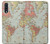 S3418 Vintage World Map Hülle Schutzhülle Taschen für Samsung Galaxy A50