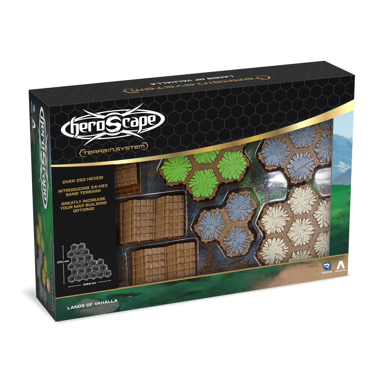 1003241 Jeu de société MB Heroscape hasbro lot de deux murs décors + 1 figurine