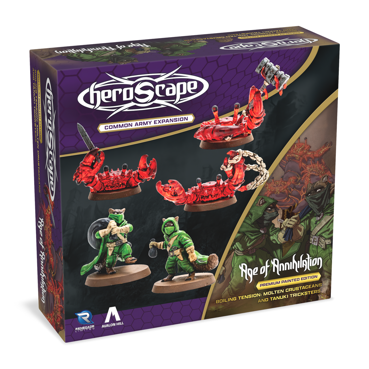 Heroscape: Molten Crustaceans & Tanuki Tricksters Common Army Expansion Painted - Renegade Game Studios Heroscape: Molten Crustaceans & Tanuki Tricksters Common Army Expansion Painted - Renegade Game Studios