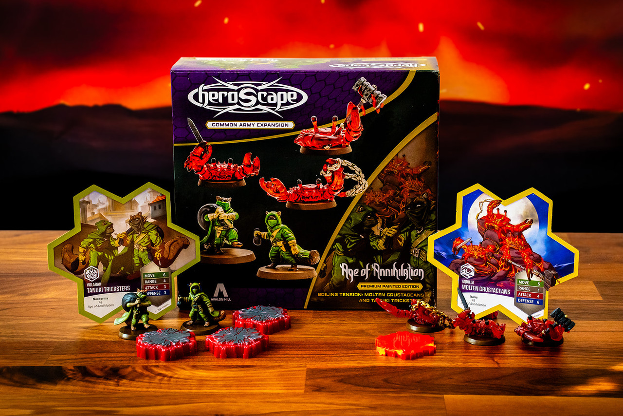 Heroscape: Molten Crustaceans & Tanuki Tricksters Common Army Expansion  Painted - Renegade Game Studios