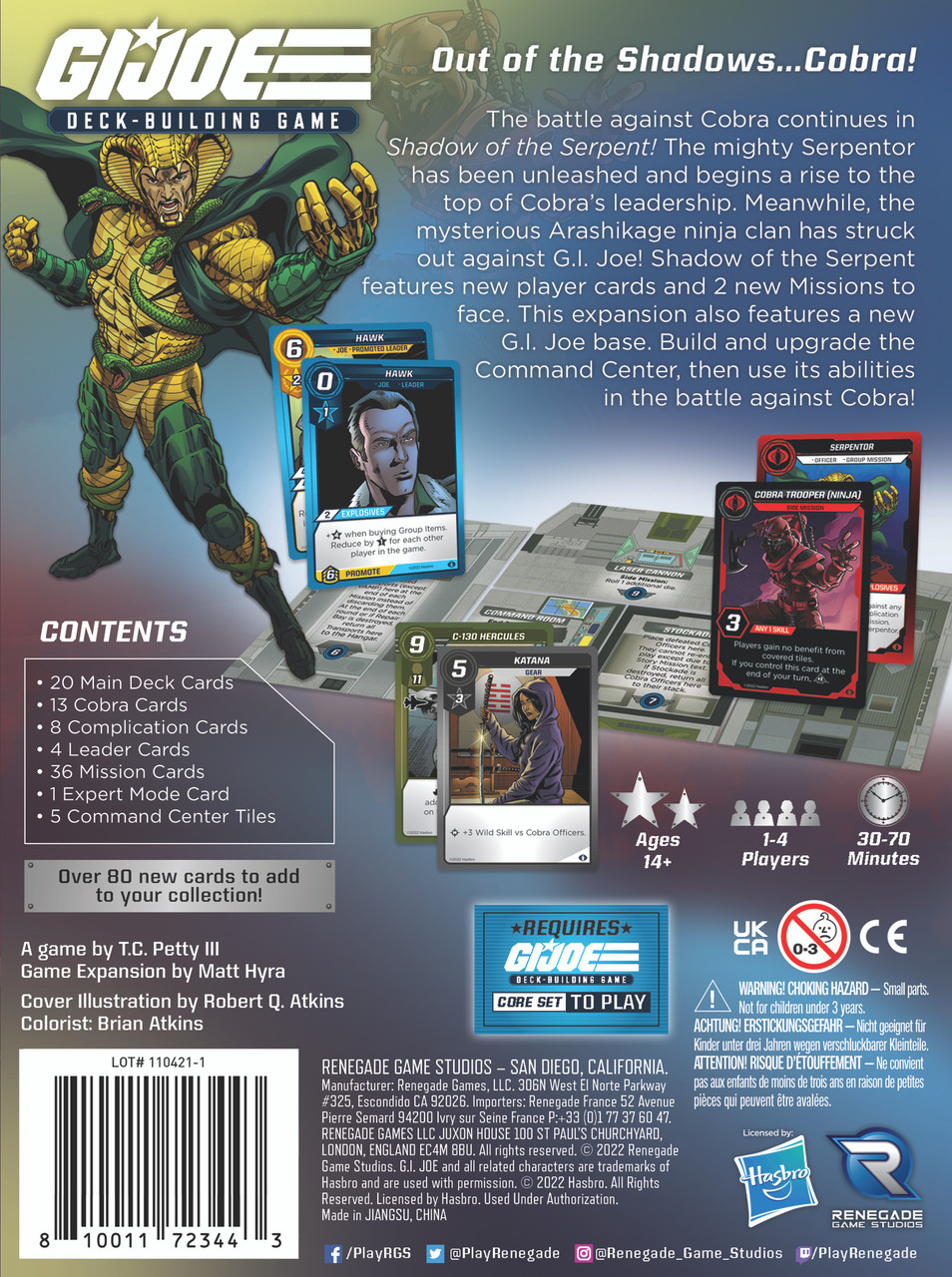 G.I. JOE Deck-Building Game Shadow of the Serpent Expansion - Renegade Game  Studios