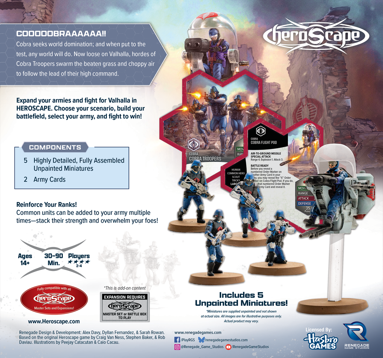G.I. JOE Heroscape: COBRA Troopers & COBRA Flight Pod Army Expansion