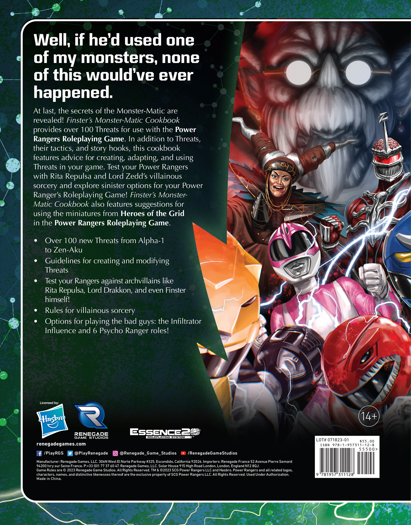 Power Rangers Roleplaying Game Finster’s Monster-Matic Cookbook Sourcebook