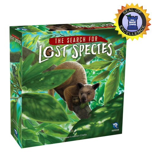 The Search for Lost Species 3D Box with Dice Tower Seal of Excellence