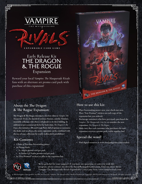 Vampire: The Masquerade Rivals Expandable Card Game The Dragon & The Rogue Early Release Kit