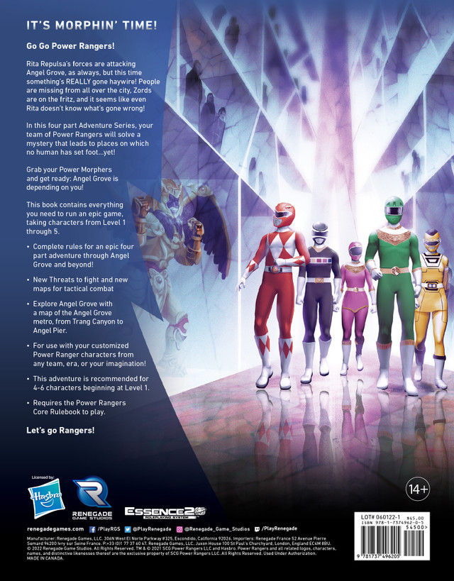 Power Rangers Roleplaying Game Adventures in Angel Grove - Renegade ...