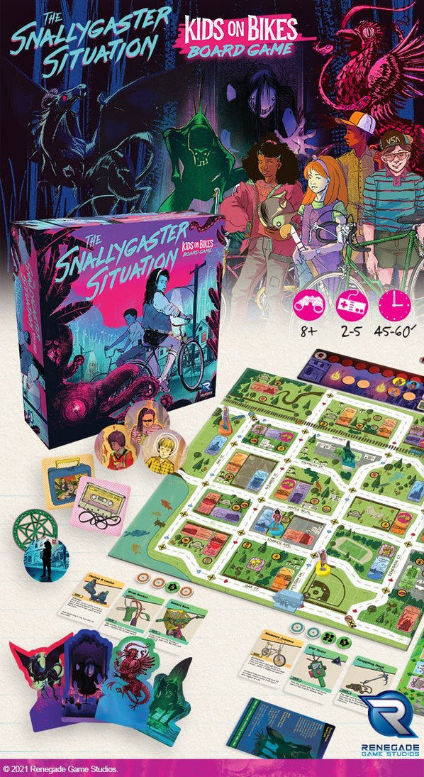 PRE-ORDER THE SNALLYGASTER SITUATION: KIDS ON BIKES BOARD GAME NOW!