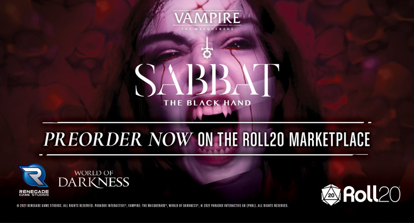 Sabbat: The Black Hand is Available for Pre-Order on Roll20!