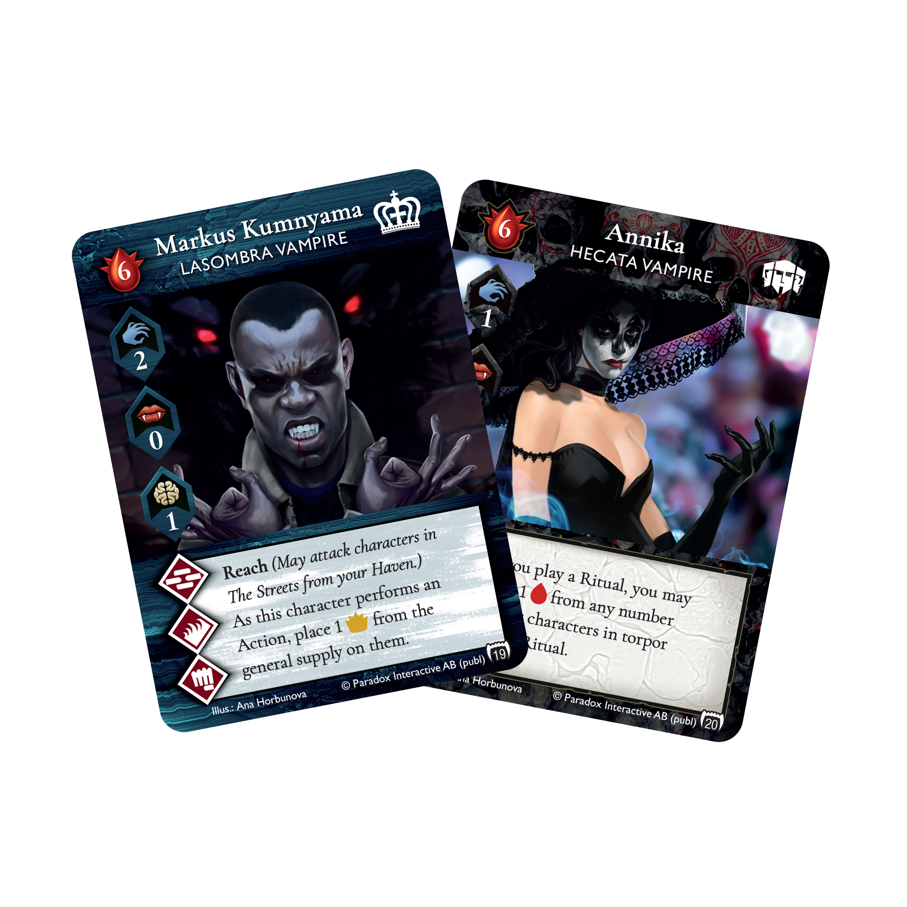 Markus Kumnyama and Annika promo cards.