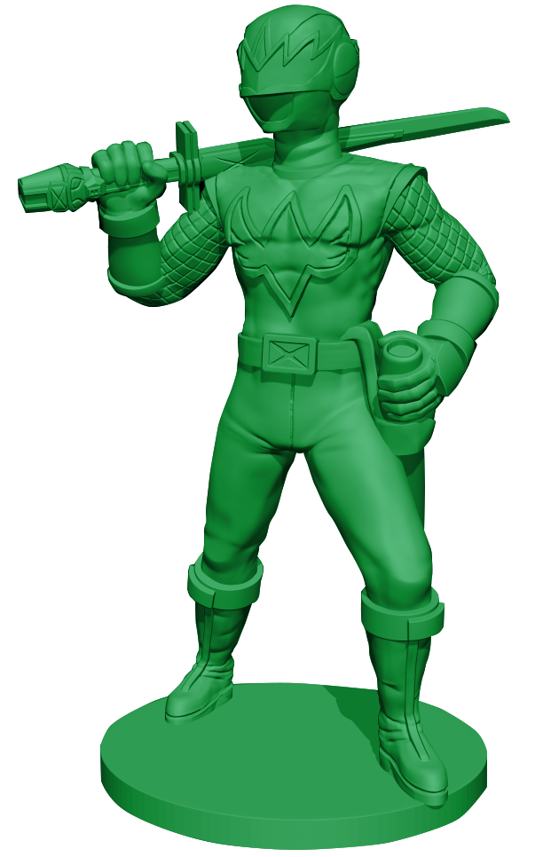 Power Rangers Heroes of the Grid Super Samurai Green Samurai Ranger Alt-Sculpt Miniature