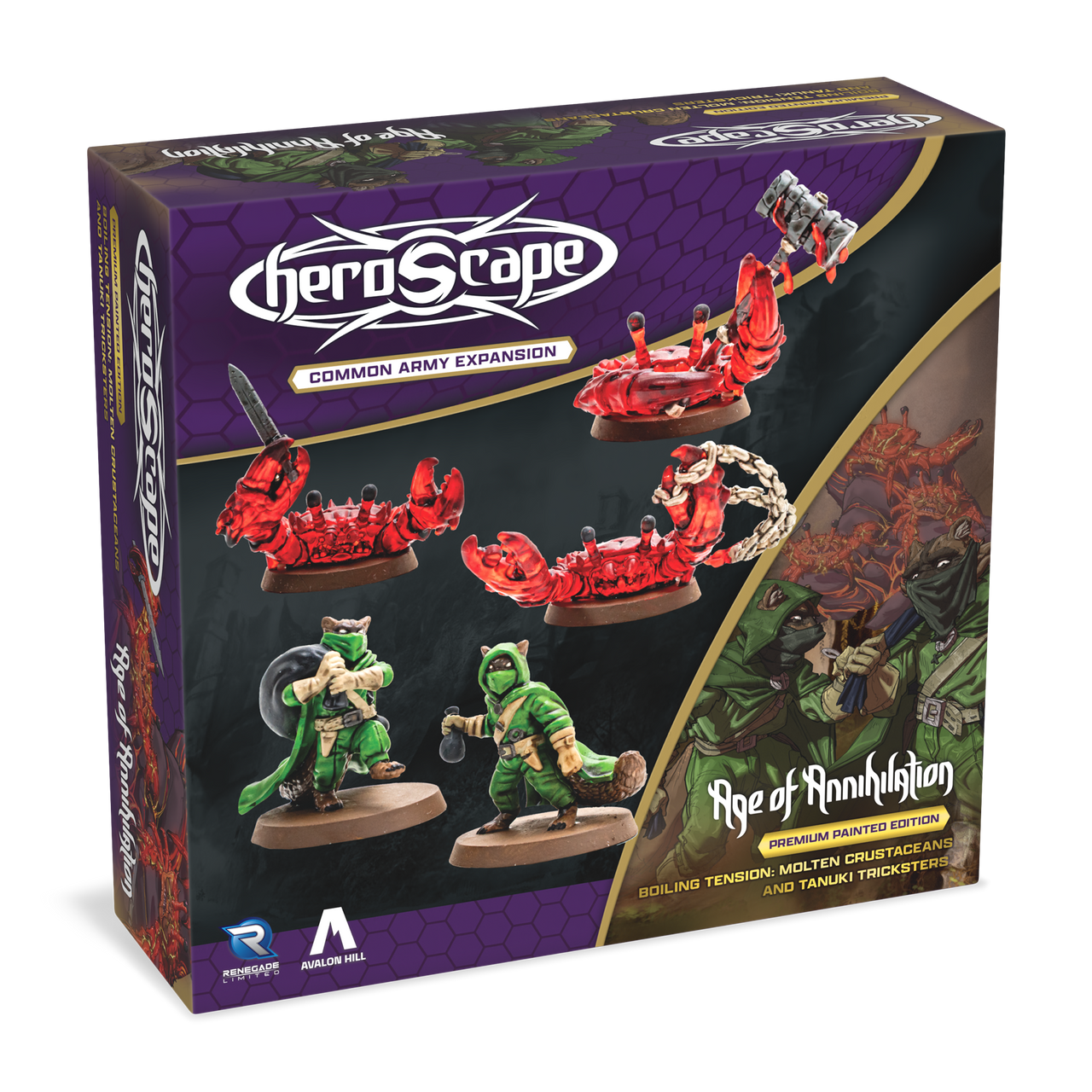 Heroscape: Molten Crustaceans & Tanuki Tricksters Army Expansion Painted 3D