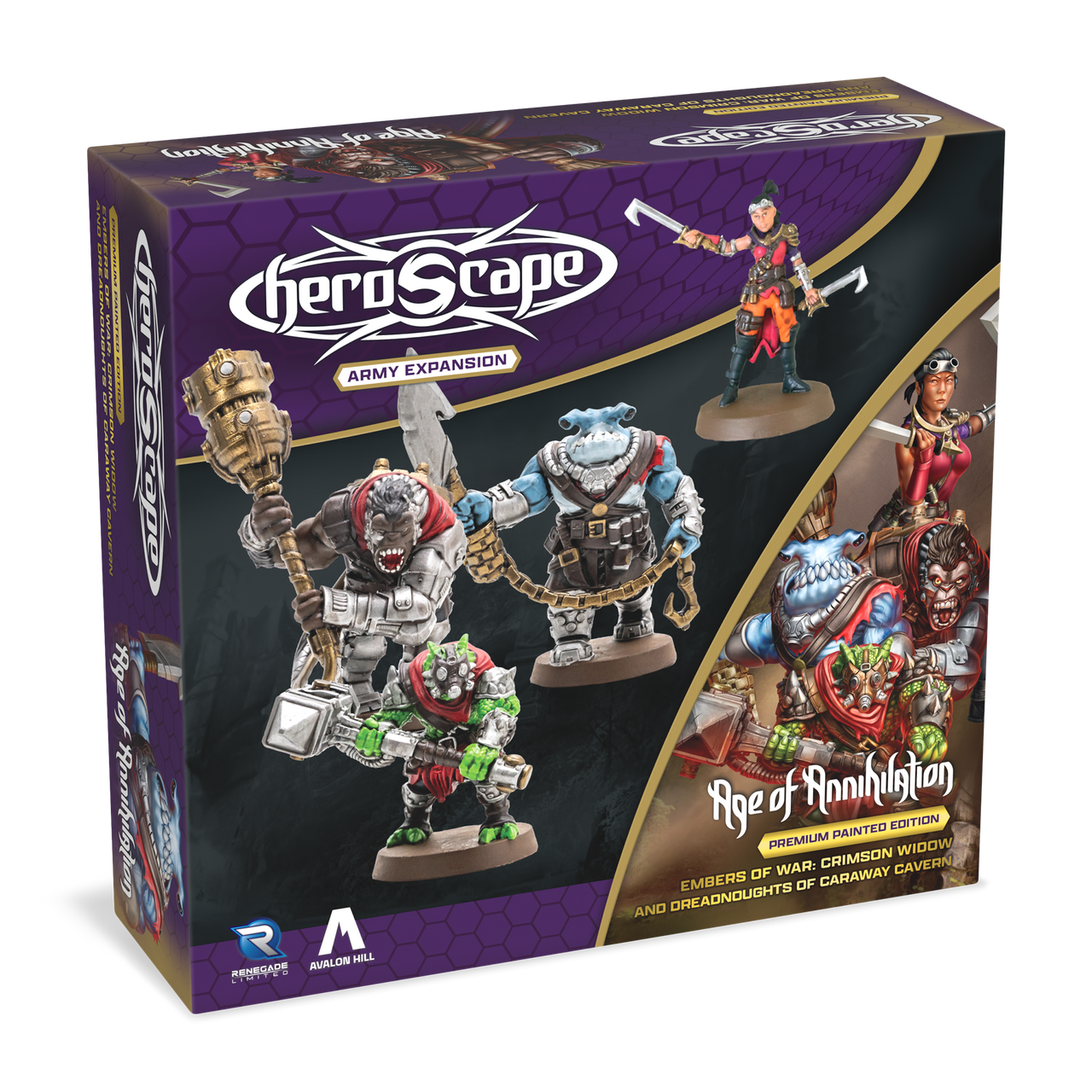Heroscape: Crimson Widow & Dreadnoughts of Caraway Cavern Army Expansion Painted 3D