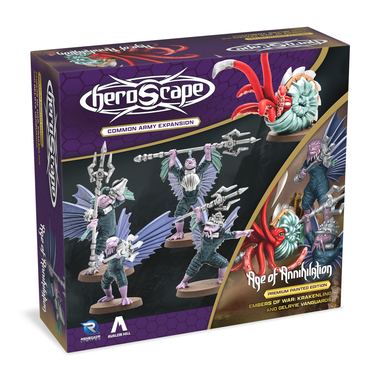 Heroscape: Krakenling & Gelryie Vanguards Army Expansion Painted 3D