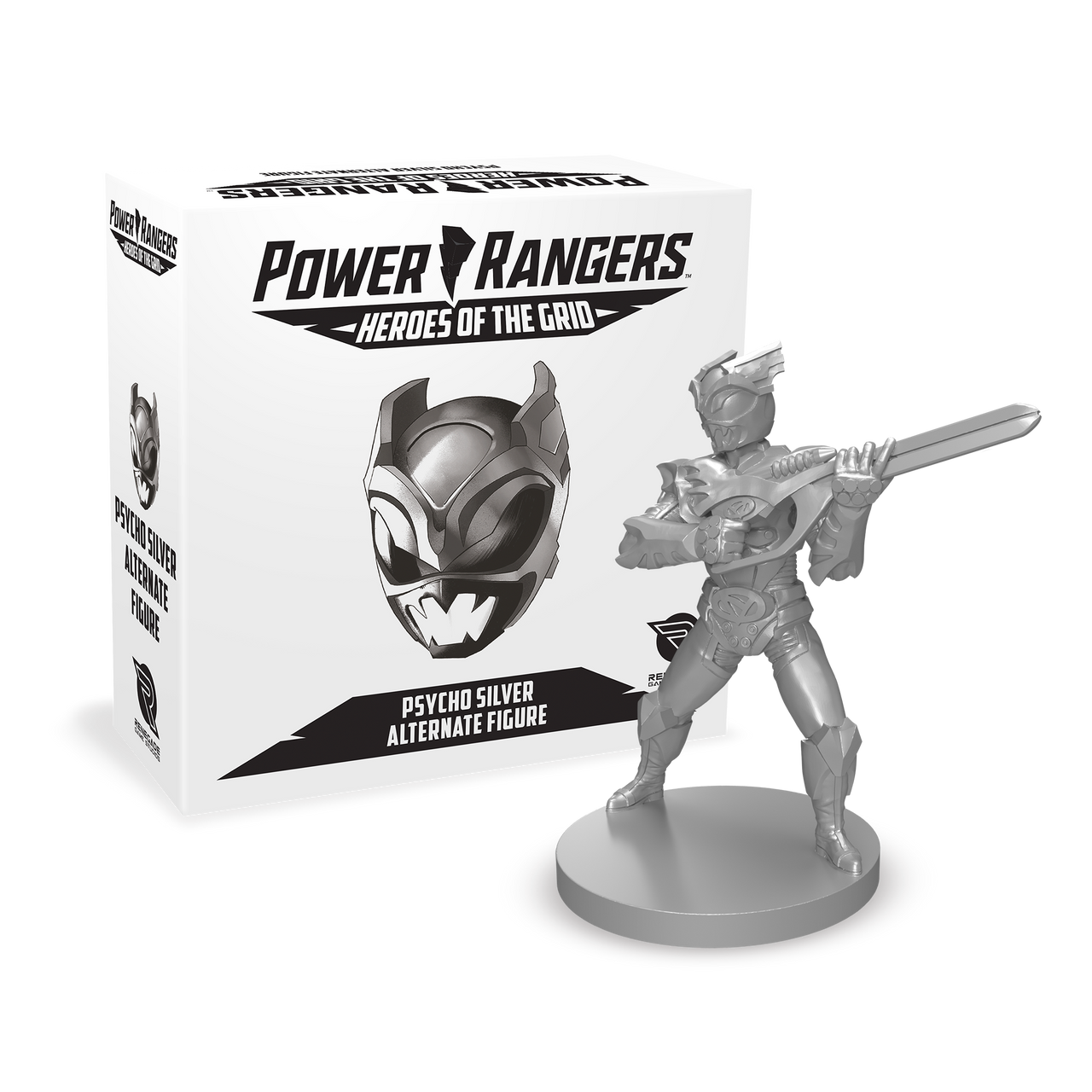 Power Rangers: Heroes of the Grid Psycho Silver Alt Figure & Box 3D