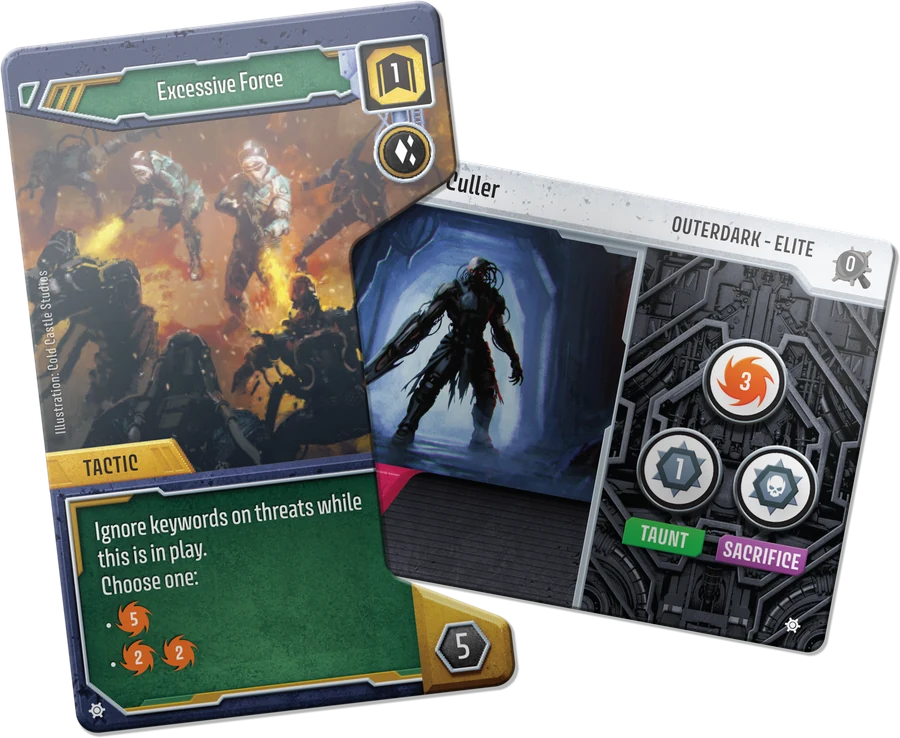 Outerdark threat and ability cards