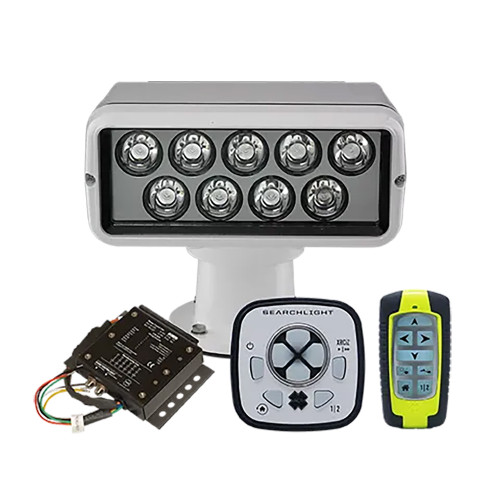 ACR RCL-100 LED White Searchlight w\/URP-103 Wired Point Pad, URC-104 Master Controller  URH-103 Wireless Handheld Remote [1976]