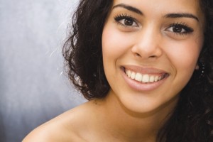 Backlit portrait of an attractive woman