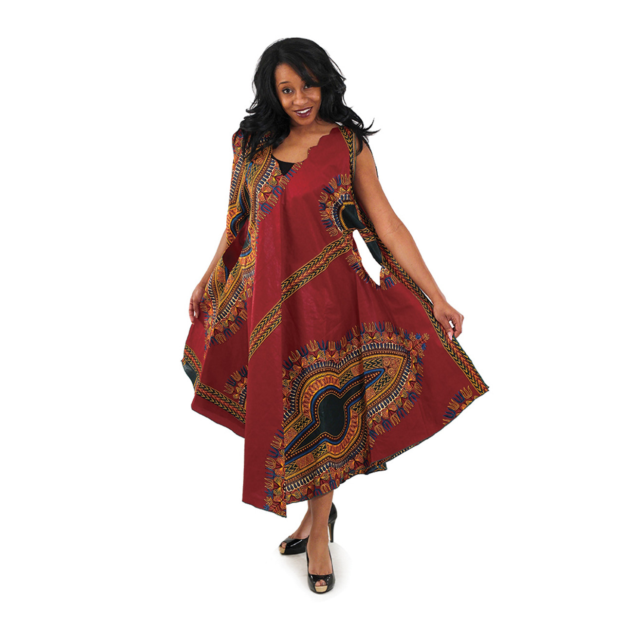 Trad Print Umbrella Dress - Africa Imports