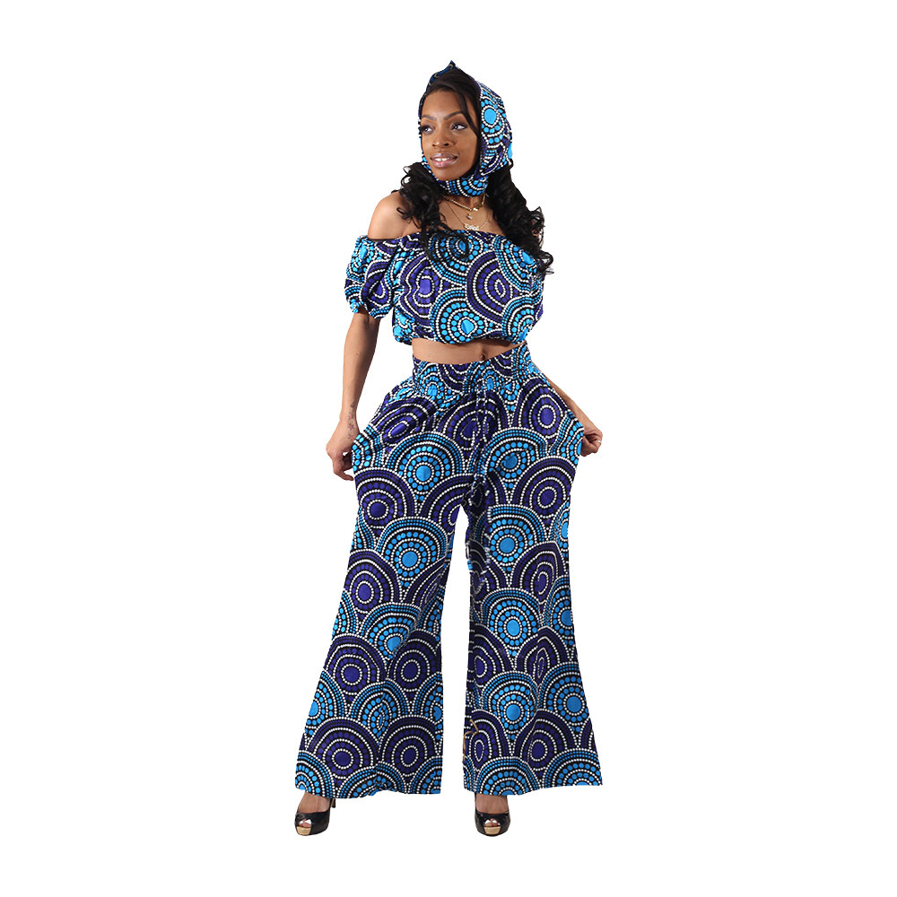 African Print Crop-Top Palazzo Set | Africa Imports