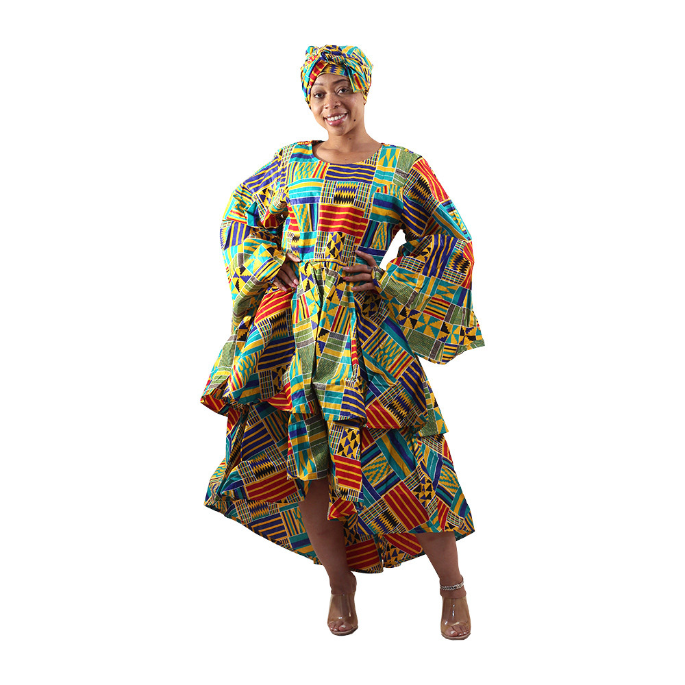 knee length dresses for ladies Kente African Print Multiway Infinity Maxi Dress main image 0