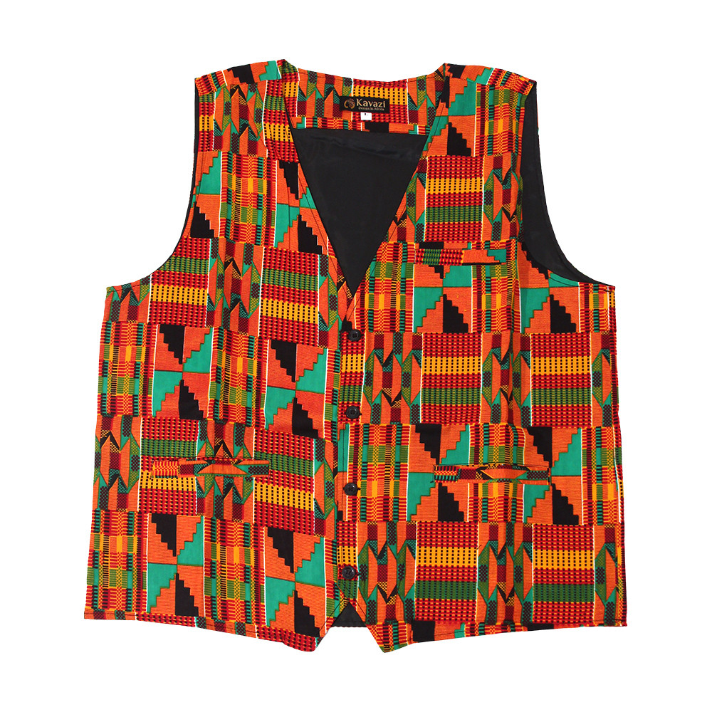 African Designer Kente Vest - Africa Imports