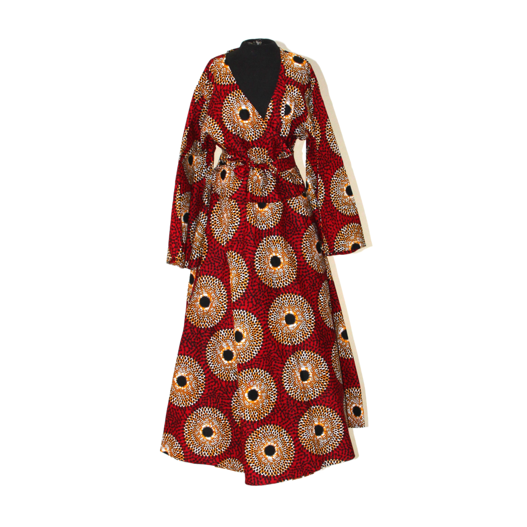 ankara maxi wrap dress Women's Luxury Dashiki Ankara Maxi Dress with Headwrap