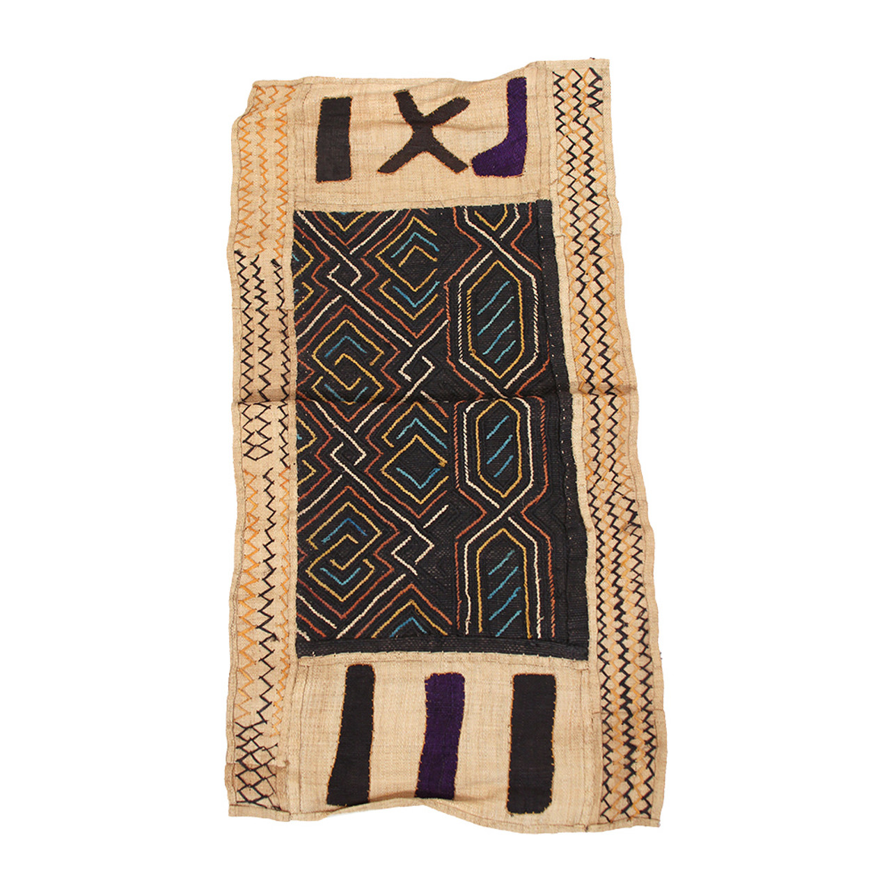 Kuba Cloth 46cm✖️51cm Genuine Kuba Cloth African Textile Tapestry | Congo DRC