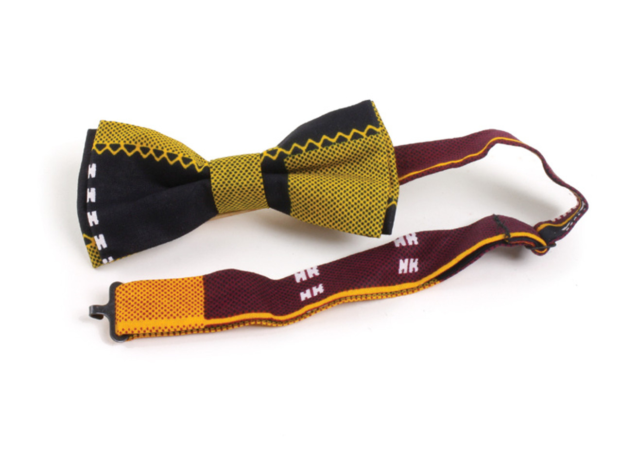 African Hair Bows Set of 2 Yellow and Blue Kente Cloth