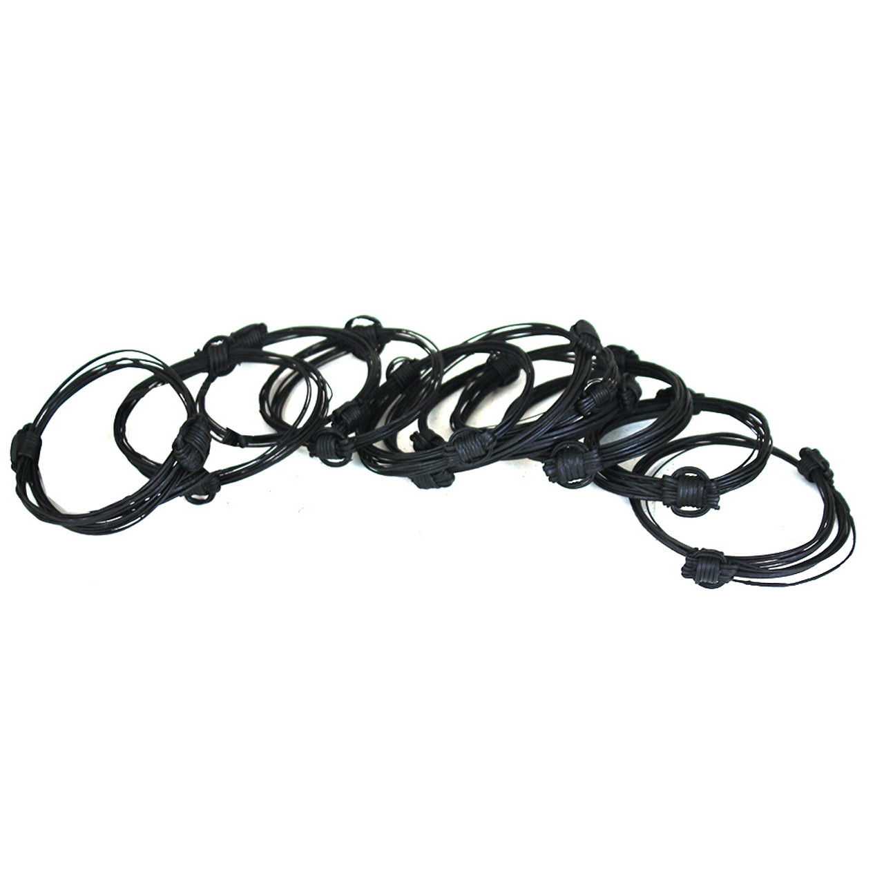 Set Of 12 Black Elephant Hair Bracelets - Bracelets | Africa