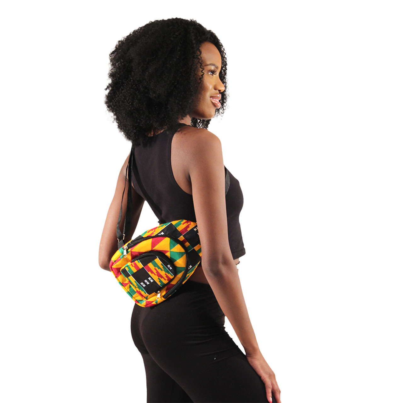 Two Tone Kente Bag (Medium) NAVY, Bag