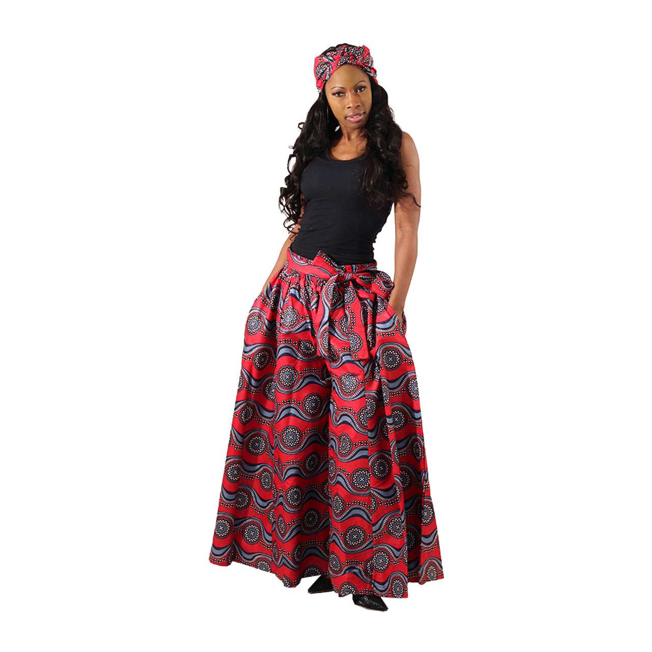 Red/Blue Circle Palazzo Pants - Women's Pants Suits - African Fashion