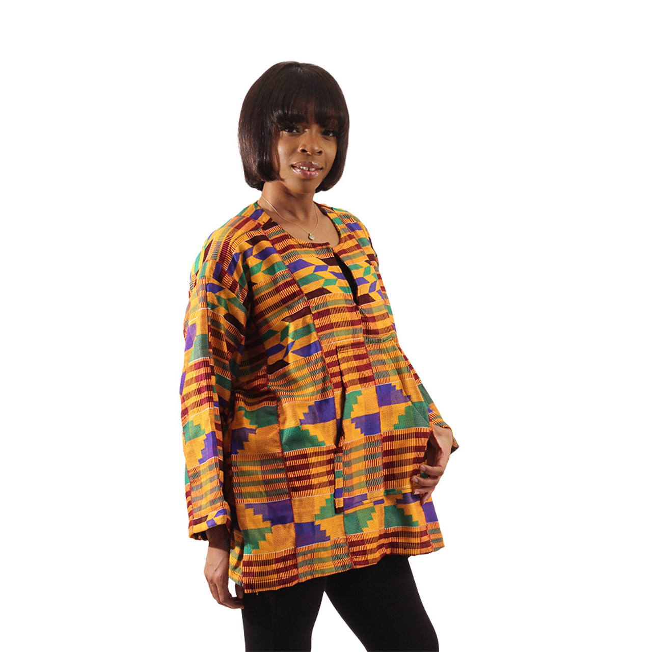 Kente Hand Woven Pullover - Unisex Clothing - African Fashion