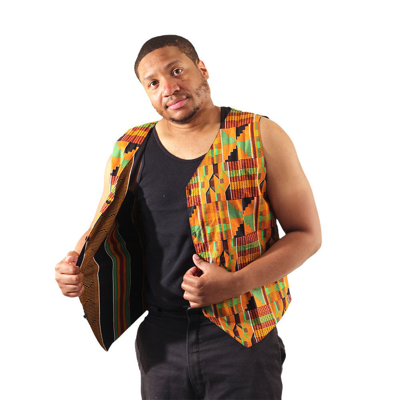 Reversible Kente Print Vest