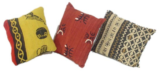 Hand-Painted African Mud Cloth Pillow Cover