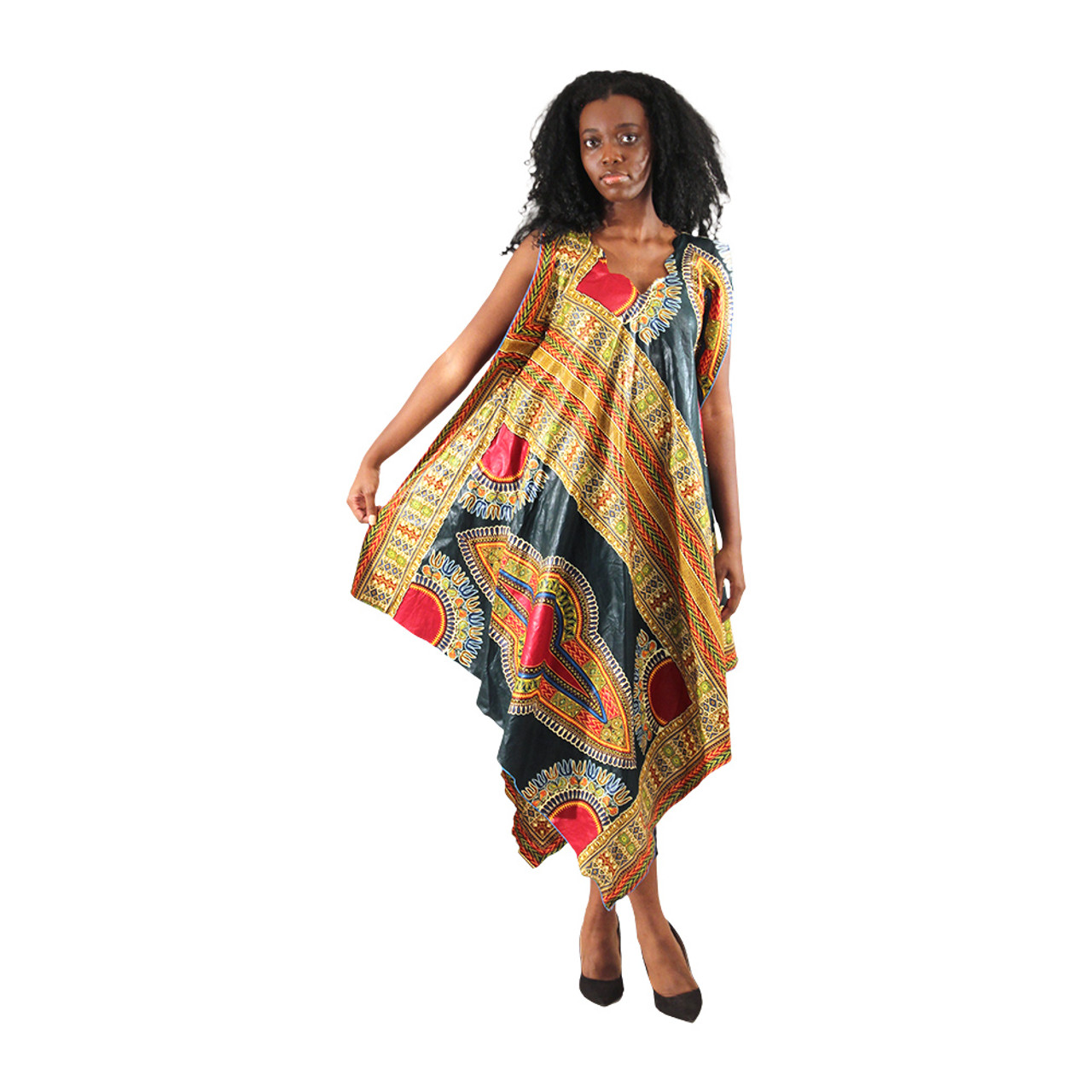 SEMI AFRICAN PRINT OFF-SHOULDER UMBRELLA DRESS – DUDLAGOS