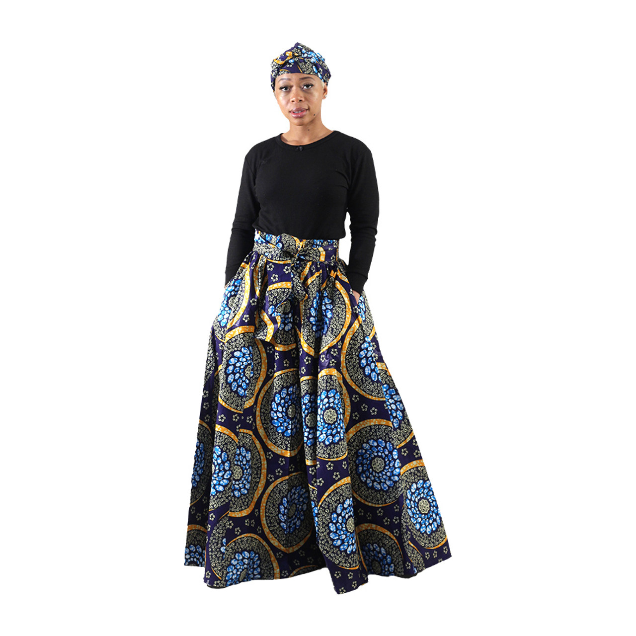 African Print Palazzo Pants & Headwrap - Africa Imports