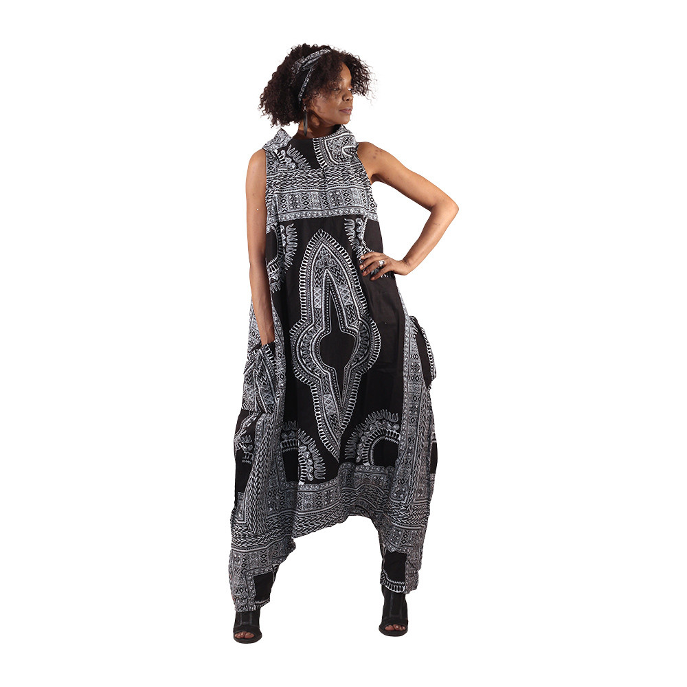 Big Dashiki Zip Jumpsuit - Africa Imports