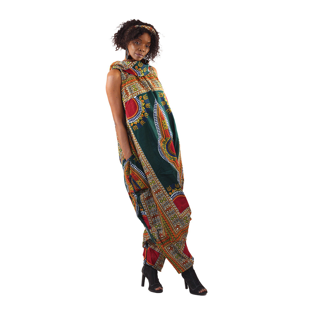 Big Dashiki Zip Jumpsuit - Africa Imports