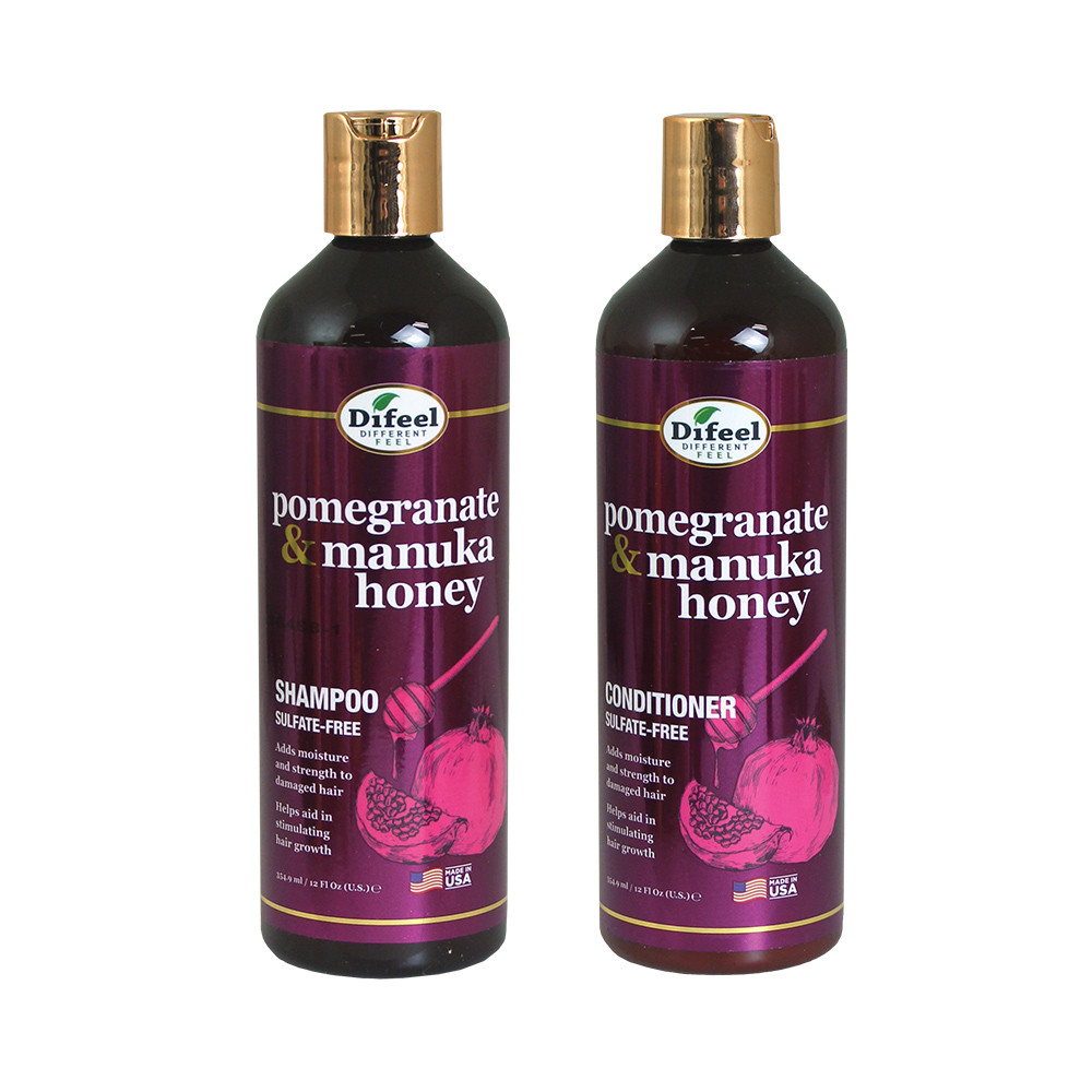 Difeel: Pomegranate & Manuka Honey Shampoo & Conditioner Set