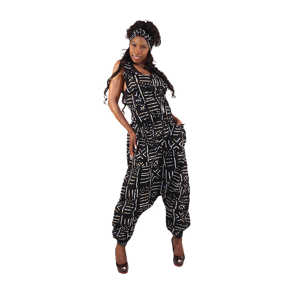 Sleeveless Drop-Crotch Jumpsuit - Africa Imports