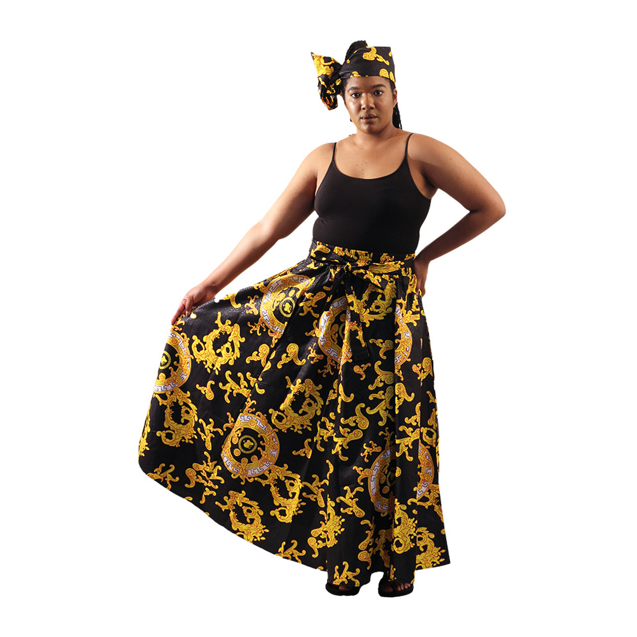 African Print Long Skirt & Wrap - African Women's Clothing