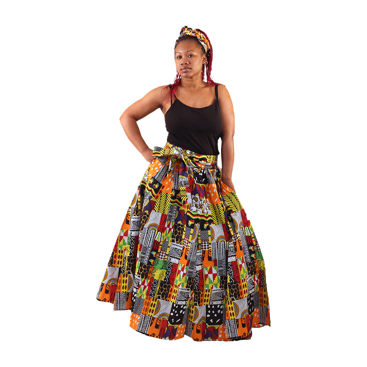 African Print Suspender Skirt - Kilimanjaro Krafts