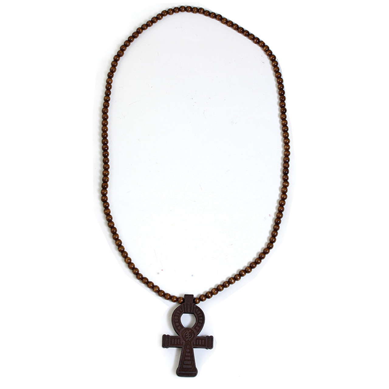 Wooden Ankh Necklace Egyptian Cross Pendant Big Large Beaded For Men Women  Black | eBay