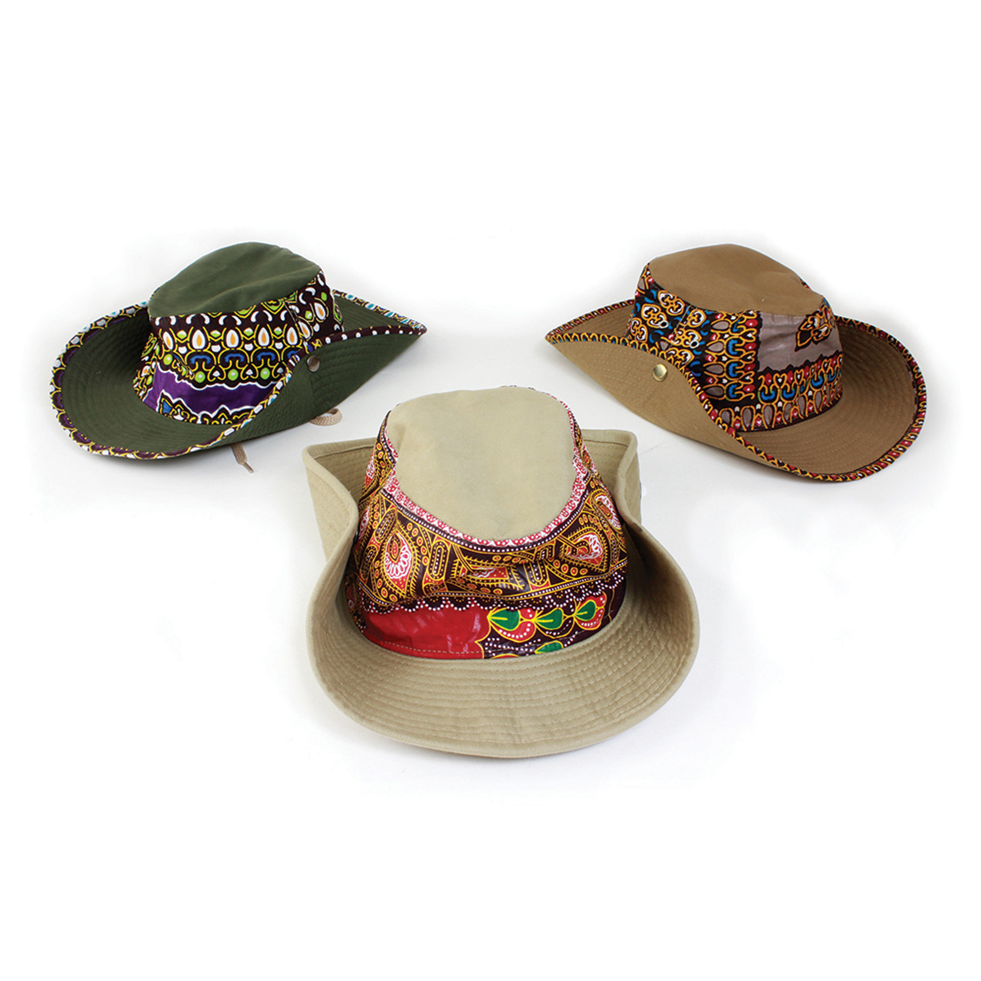 Kitenge Safari Hat - ASSORTED COLORS - Hats and Headwear - African Fashion