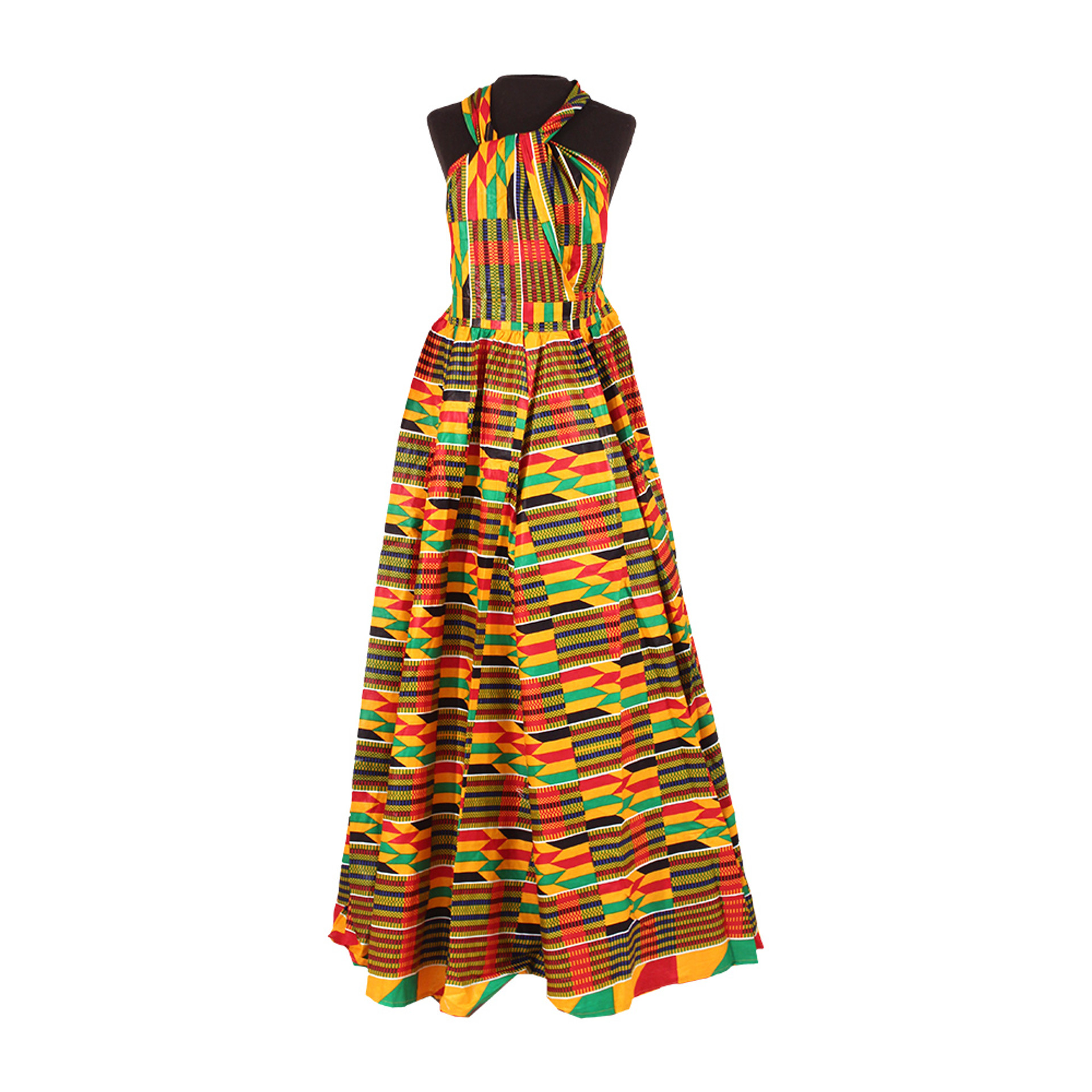 Kente Print Infinity Wrap Dress - Africa Imports