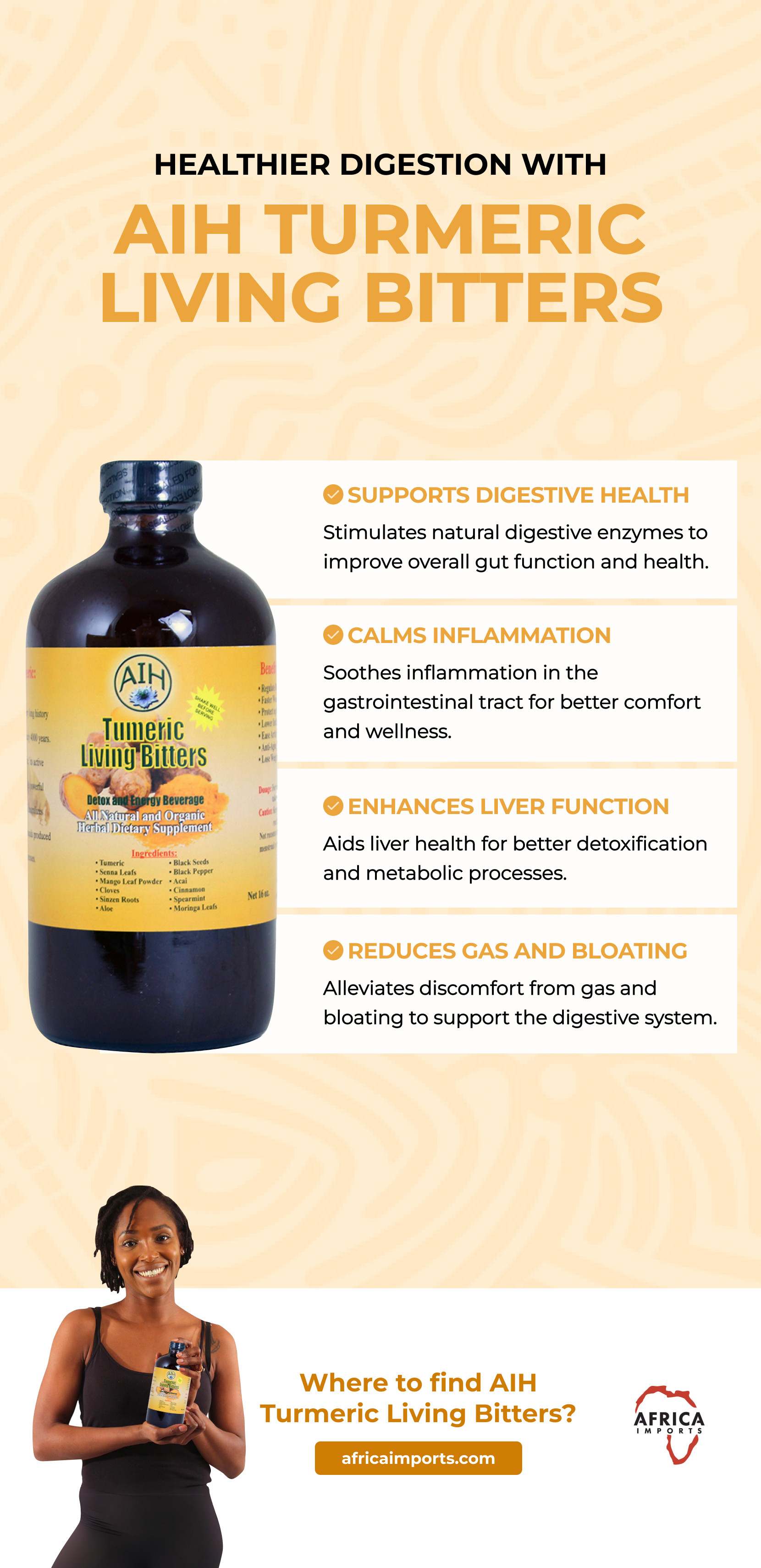 AIH Turmeric Living Bitters - 16 oz. - Herbal Remedies & Edibles ...