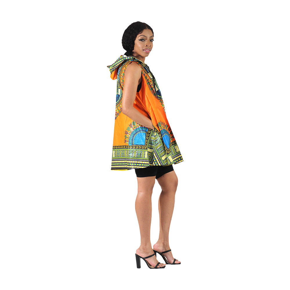 Stylish African Print Sleeveless Jacket main image 1